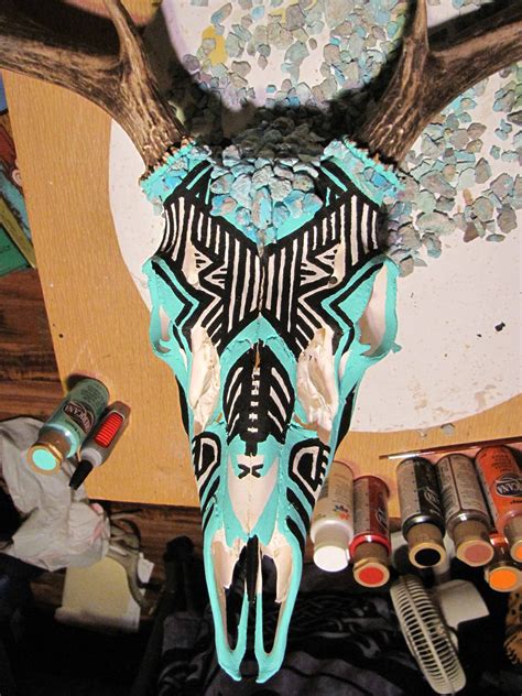 Pin By Tyson Arnold On My Art Painted Animal Skulls Painted Deer