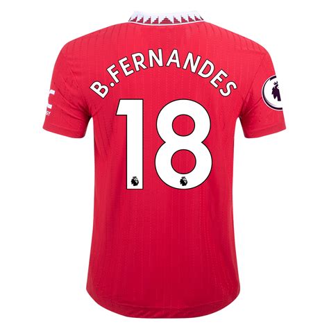 Bruno Fernandes Back Signed Manchester United 2021 22 Home Shirt