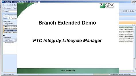 Ptc Integrity Lifecycle Manager Branch Extended Demo Youtube