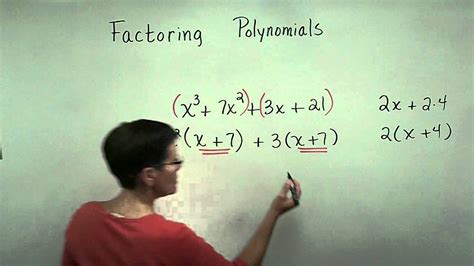 We're told to factor 4x to the fourth y, minus 8x to the third y, minus 2x squared. Howto: How To Factor Polynomials With 4 Terms Without Grouping