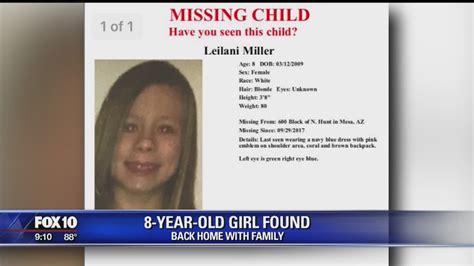 Missing 8 Year Old Girl Leilani Miller Is Found Safe