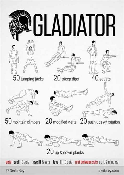 100 No Equipment Workouts To Get Ready For Summer Gladiator Workout Fitness Body No