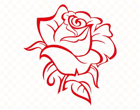 Rose Svg Rose Clipart Rose Clip Art Rose Silhouette Rose Svg Etsy