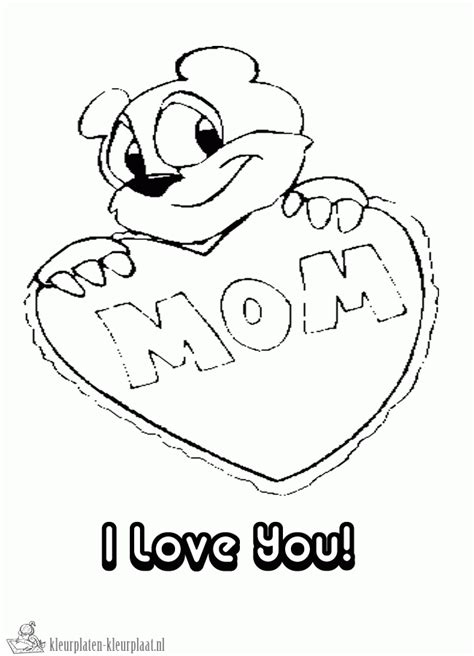 You I Love Mom Valentines Pages Day Coloring