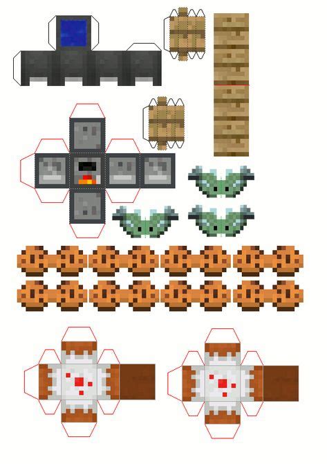 Papercraft Mini Villager With Items Minecraft Pinterest