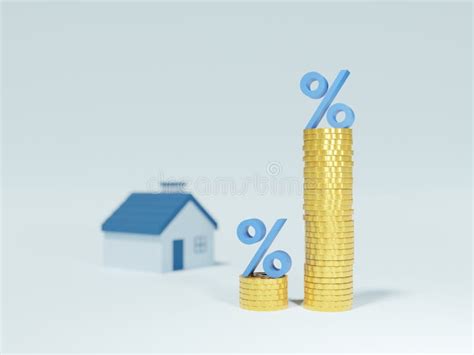Stack Coin With Percent Symbol 3d Of Interest Rate Financial And