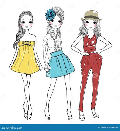Fashion Girls Stock Vector Illustration Of Lady Model 36839363