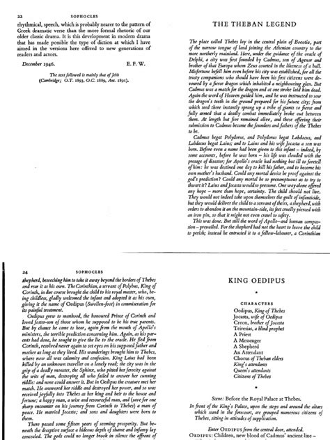 oedipus rex translated by e f watling 1947 pdf oedipus boeotian mythology