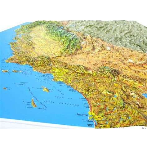 California Satellite Raised Relief Map By Hubbard Scientific The Map Shop