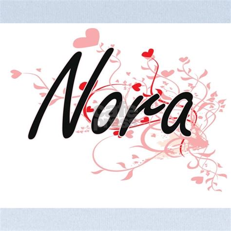 Nora Artistic Name Design With Hearts Baby Blanket By Tshirts Plus