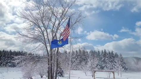 Gusting Wind Blows Snow Across Northern Maine