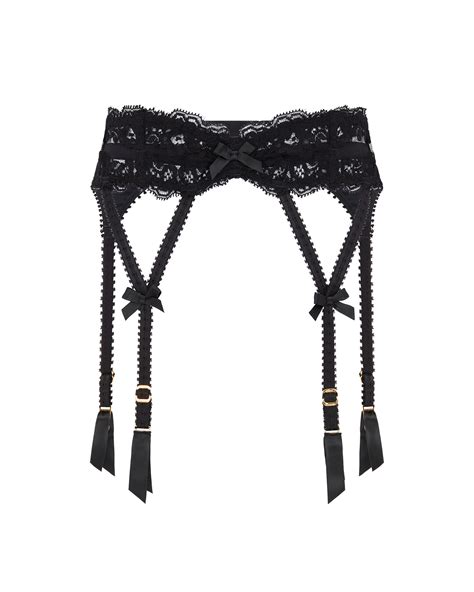 lacy suspender in black by agent provocateur outlet
