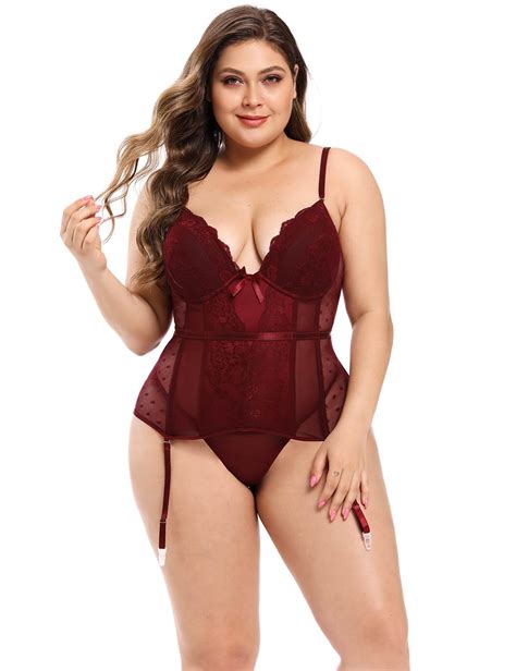 Plus Size Red Deluxe Satin Lace Stitching Corsets Ohyeah