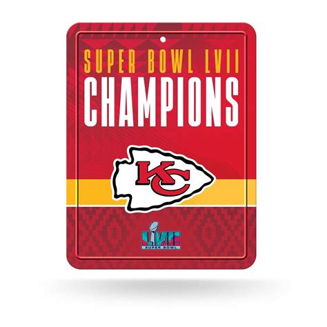 Kansas City Chiefs Nfl 85x11 Super Bowl Lvii Champions Metal Sign Trc Inc Sports Apparel