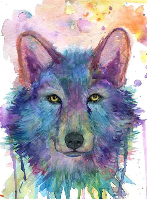 Abstract Wolf Painting For Wall Decor Wolf Art Print From Etsy
