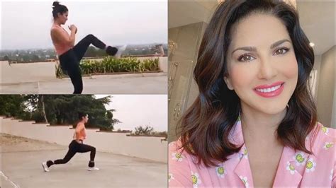 Sunny Leone Gives A Comical Twist To Kicking Exercises ‘torture