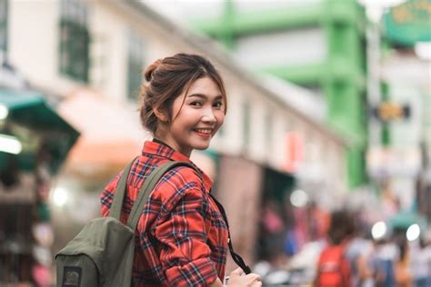 Free Photo Traveler Backpacker Asian Woman Travel In Khao San Road At