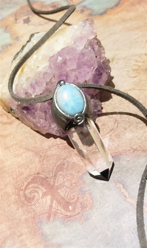 Deep Sea Larimar Necklace Pendant Blue Larimar Stone With Etsy
