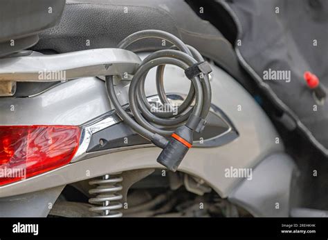 Cable Lock for Motorcycles and Scooters Security Safety Device Stock