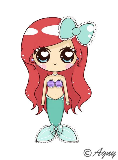 Ariel Chibi Kawaii Disney Disney Fan Art Disney Drawings