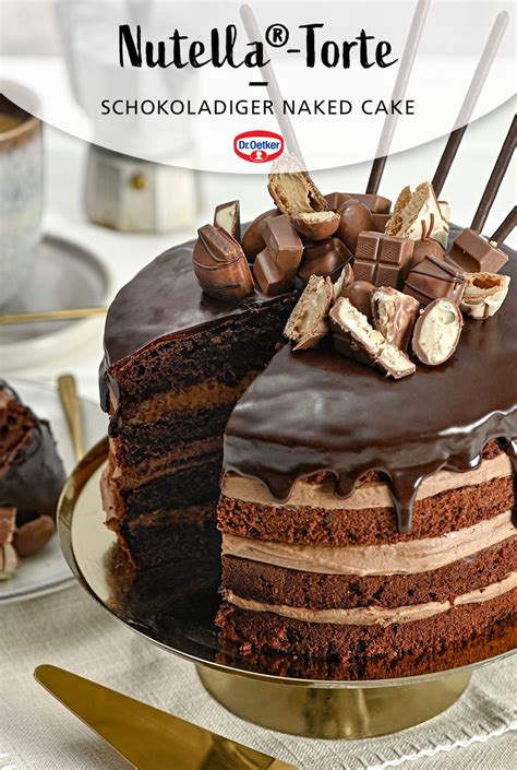 Diese Nutella Torte ist mit ihrer Drip Glasur und Süßigkeiten einfach