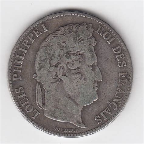 1834 France Louis Phillipe Silver Five Francs M J Hughes Coins