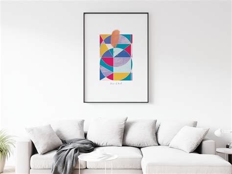 Geometric Wall Art Geometric Art Print Colorful Shape Etsy