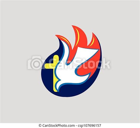 Holy Spirit Fire Logo Art Vector Design Canstock