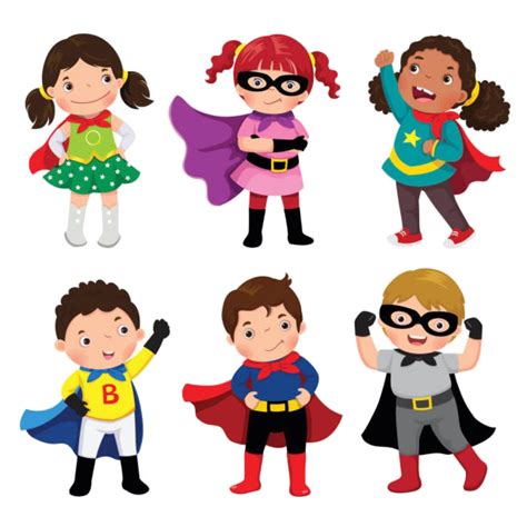 Heroes Clipart Children Cartoon Superheroes Vector He