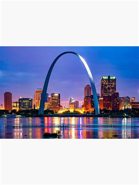 Saint Louis Skyline And Arch Over The Mississippi River Art Print For