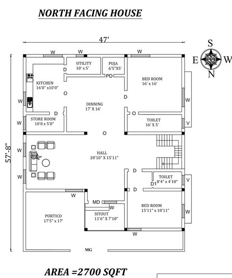 North Facing House Vastu Plan X Indian Floor Plans Designinte Com