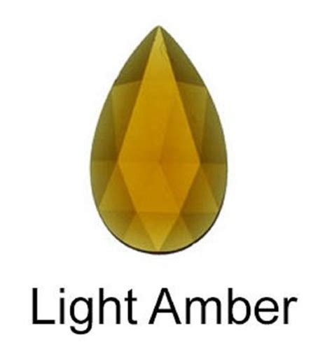 Stained Glass Jewels Pear Teardrop 40mm X 24mm Light Amber The Avenue Stained Glass