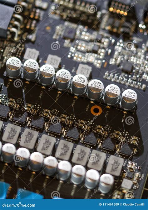 Electronic Circuits Of A Computer Motherboard Stock Image Image Of