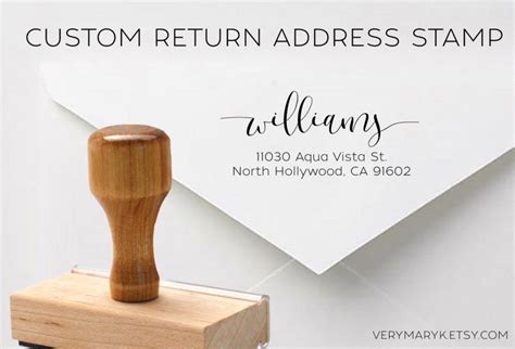 Sale Calligraphy Wooden Return Address Stamp Custom Stamp