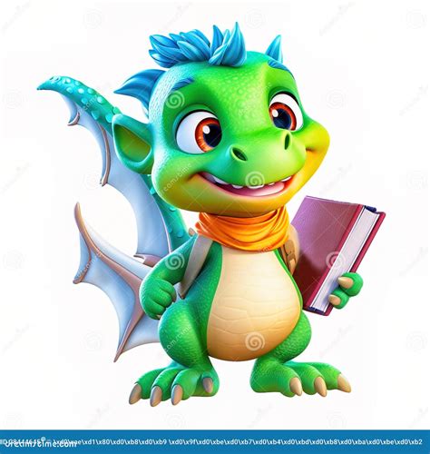 A Cheerful Dragon Goes To School The Concept Of The Beginning Of The