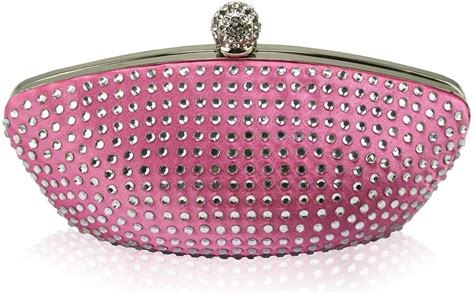 Wholesale Pink Diamante Encrusted Clutch Evening Wedding Bag Purse