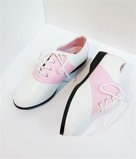 Saddle Shoes History Pink White Classic Lace Up Saddle Shoes 4800 At