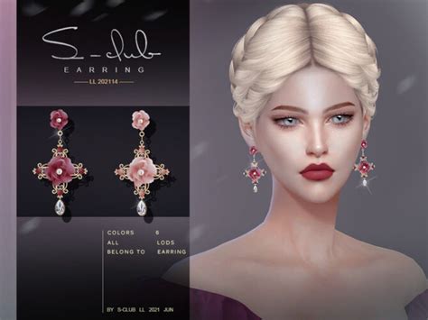 Flower Earrings 202114 By S Club Ll At Tsr Sims 4 Updates