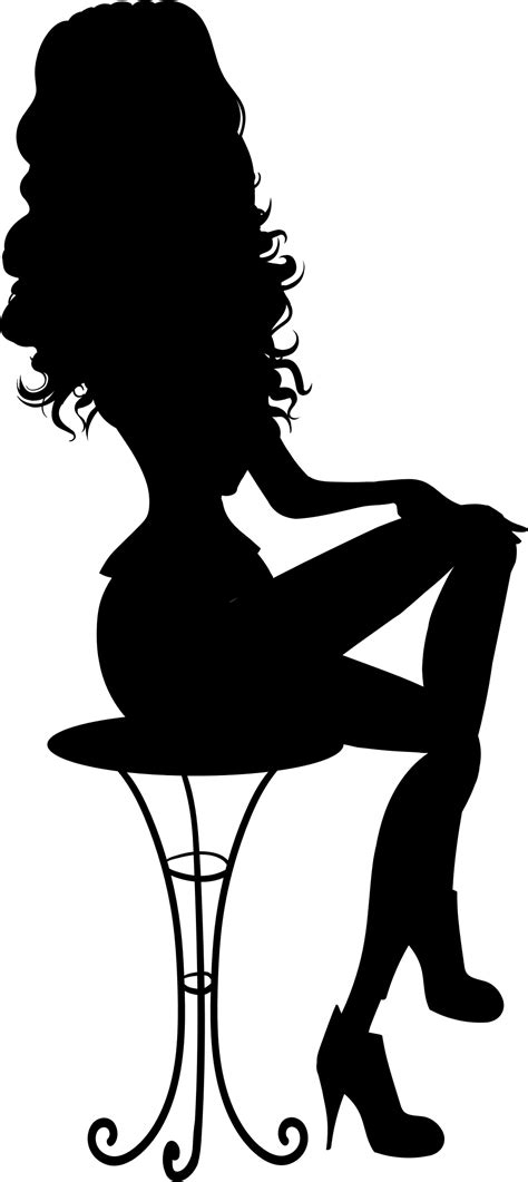 Pretty Woman Sitting In Chair Silhouette Free Vector Image Free Stock