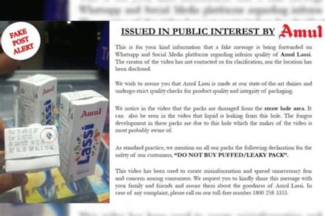 Viral Video Shows Fungus In Lassi Pack Amul Calls It Fake News18