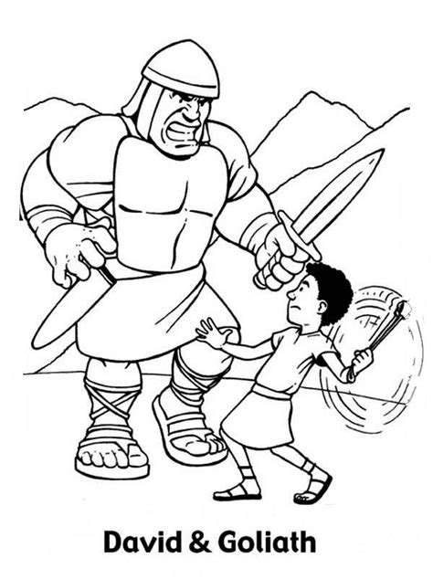 David And Goliath Coloring Page PNG Coloring Pages