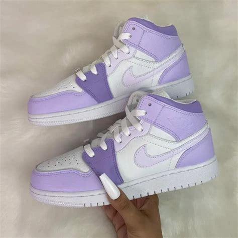 Custom Air Jordan 1 Mid Lilac Purple Lilaccustom