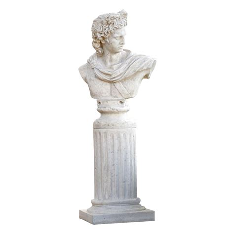 Design Toscano Apollo Belvedere Bust On Roman Plinth Garden Statue At