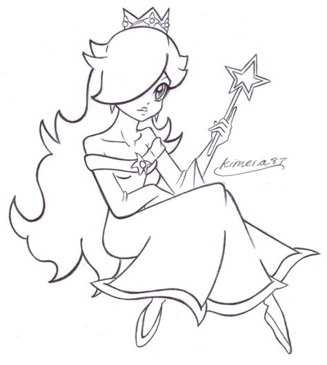 How to draw princess peach. Lovely Rosalina- FREE LINES by Kimeria87 on DeviantArt