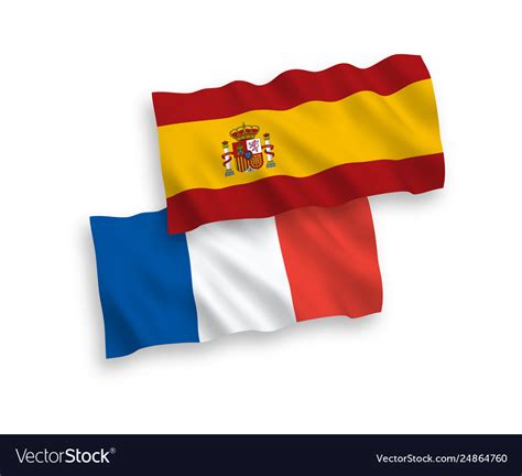 Flags France And Spain On A White Background Vector Image