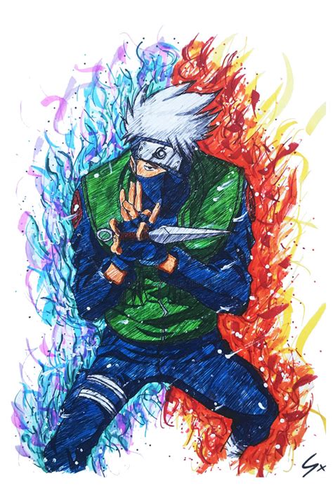 Naruto Kakashi Drawing Color 400 X 484 Jpeg 31 кб Goimages Garden