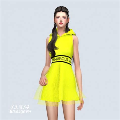 Sims4 Marigold Mg Hood Mini Dress • Sims 4 Downloads