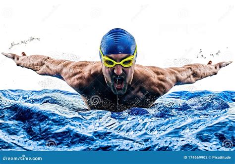 Swimmer In The Swimming Pool Stock Image 148741849