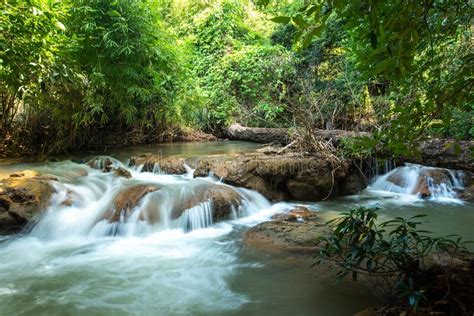 Waterfall Green Forest River Stream Landscape Waterfall Hidden In The