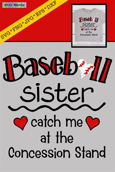 Funny Baseball Sister Shirt Svg File Baseball Sister Saying